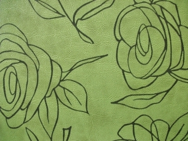 Rosenüberdruck - Hellgrün mit dkl. grünen Rosen - auslaufender Artikel